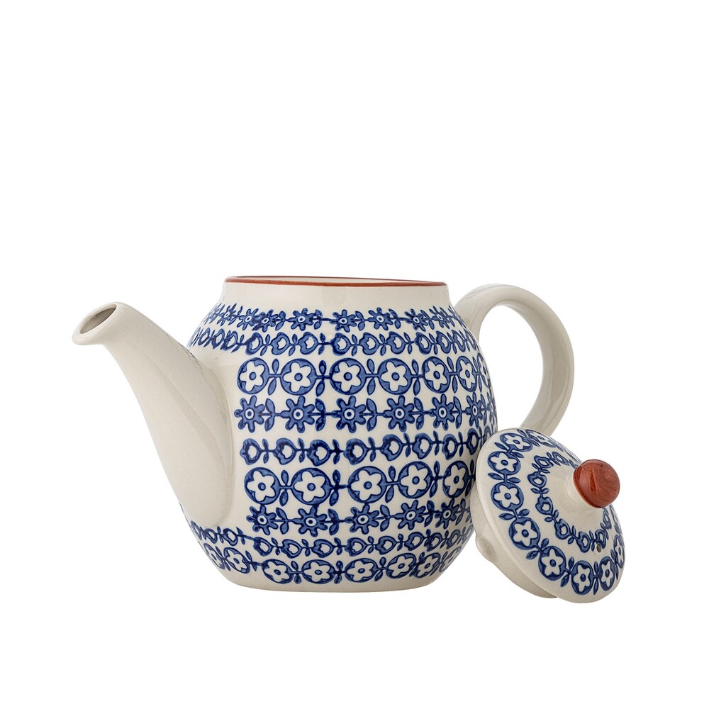 Bloomingville Karine Teekanne aus blauem Steingut