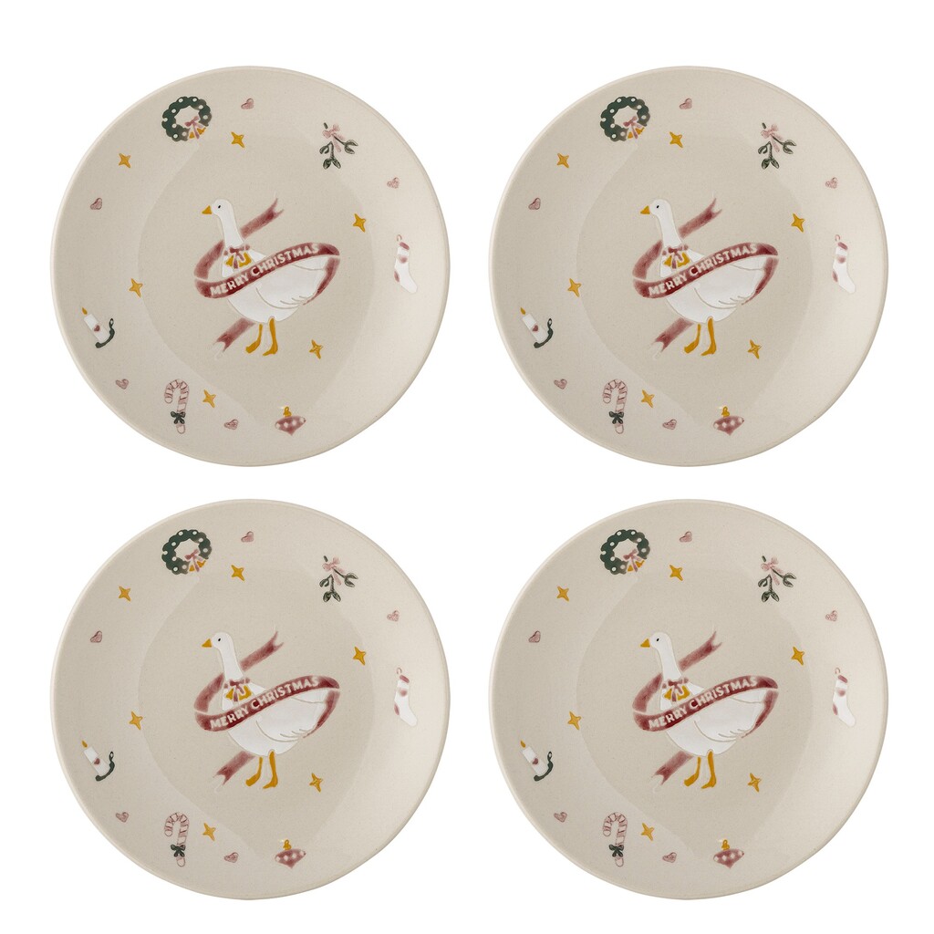 Bloomingville Mary Teller 4er-Set Weihnachten Steingut Ø 16 cm online kaufen bei SKANDEKO