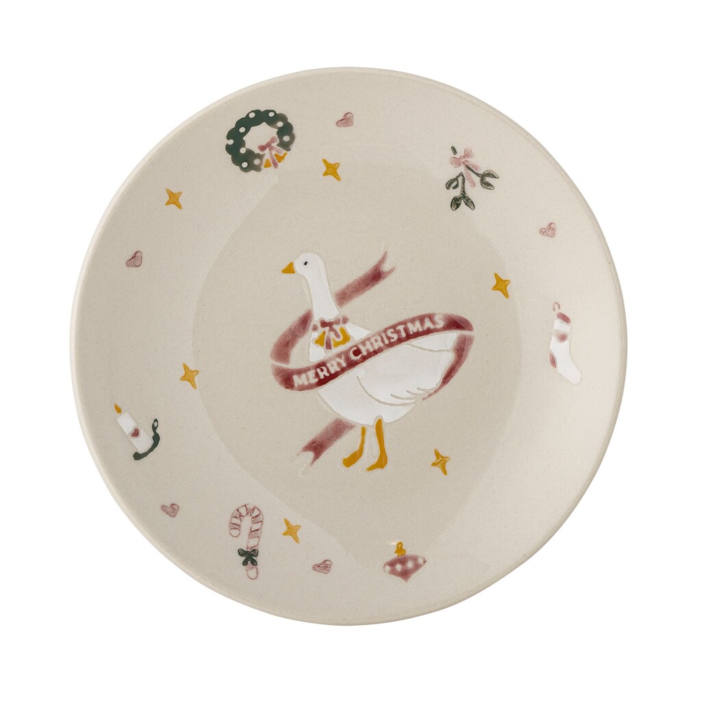 Bloomingville Mary Teller 4er-Set Weihnachten Steingut Ø 16 cm