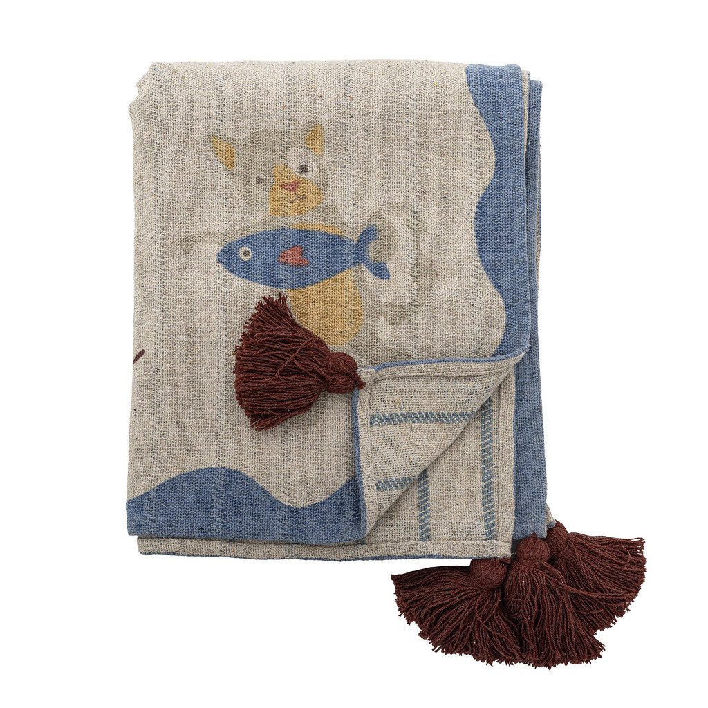 Bloomingville Mini Kuscheldecke Mille mit Katzen-Motiv 130 x 160 cm online kaufen bei SKANDEKO