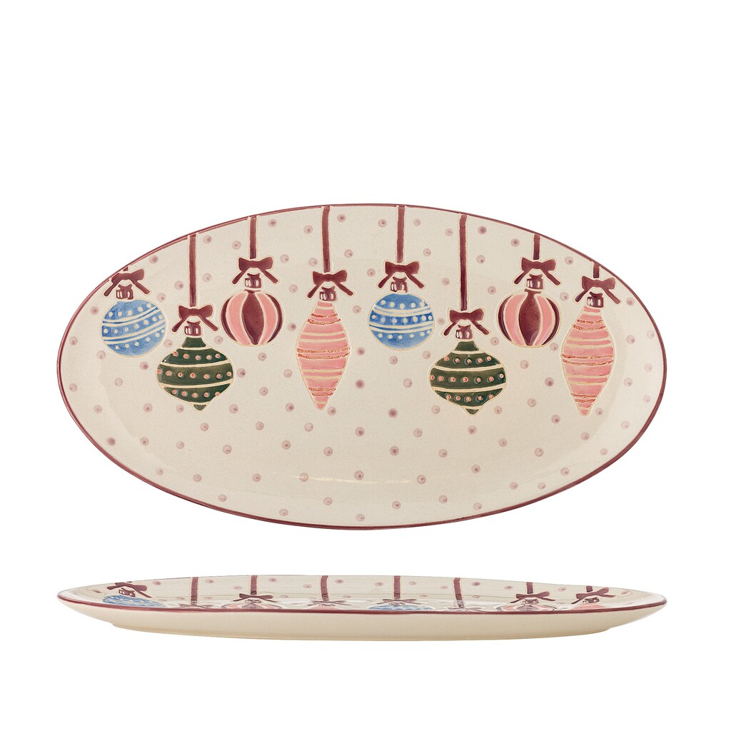 Bloomingville Ornamentia Servierplatte aus Steingut, Weihnachten online kaufen bei SKANDEKO