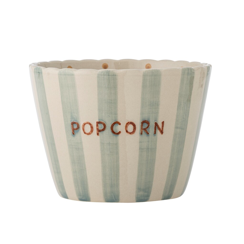 Popcorn Schale Bunt – Handbemaltes Steingut im Hygge-Stil
