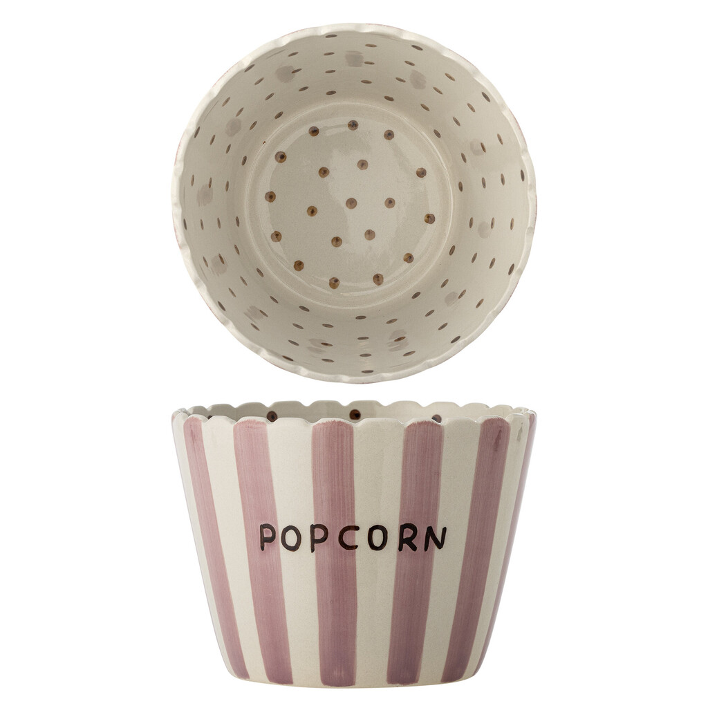 Popcorn Schale Bunt – Handbemaltes Steingut im Hygge-Stil