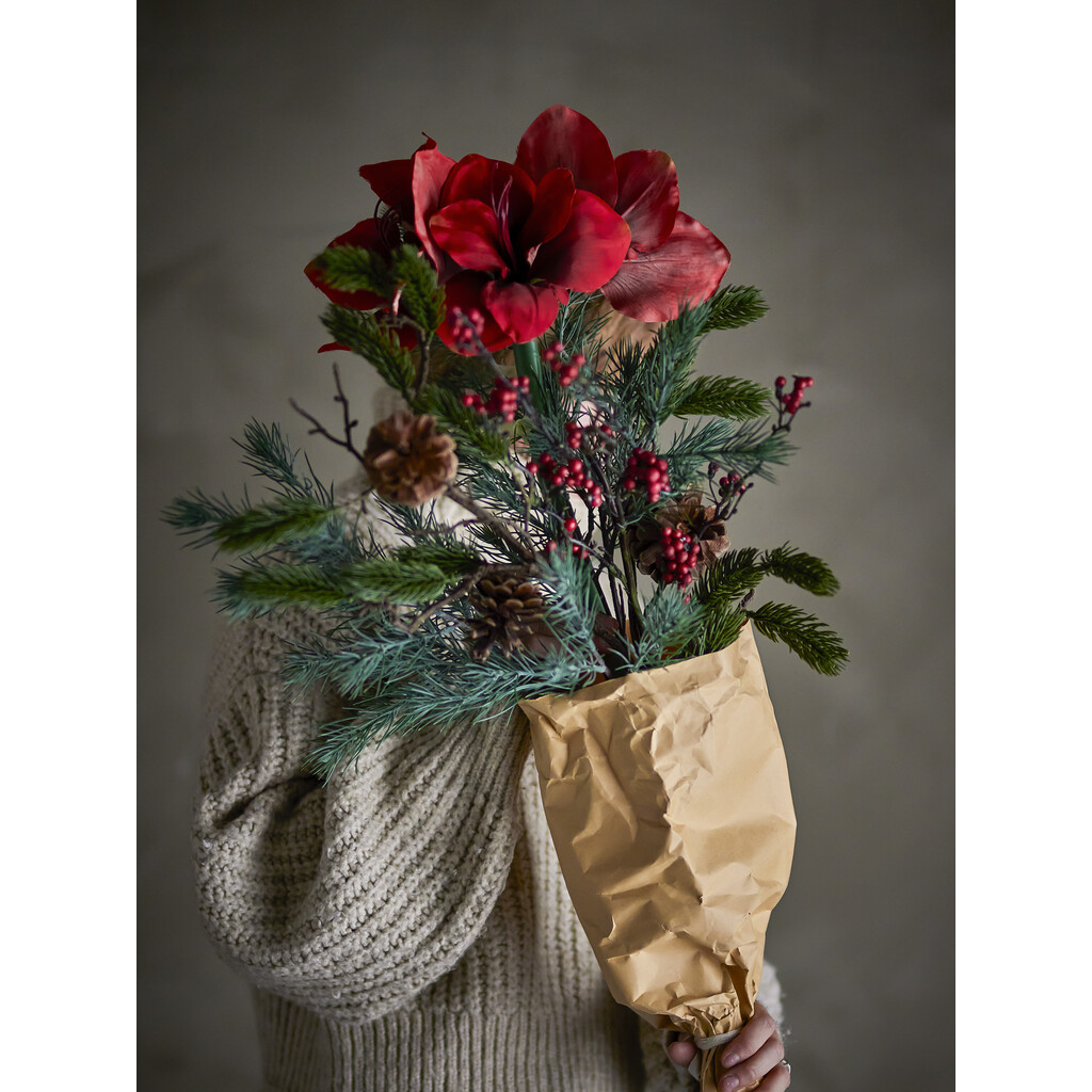 Bloomingville Künstlicher Blumenstrauß Rubia in Rot (Ø 45 cm)