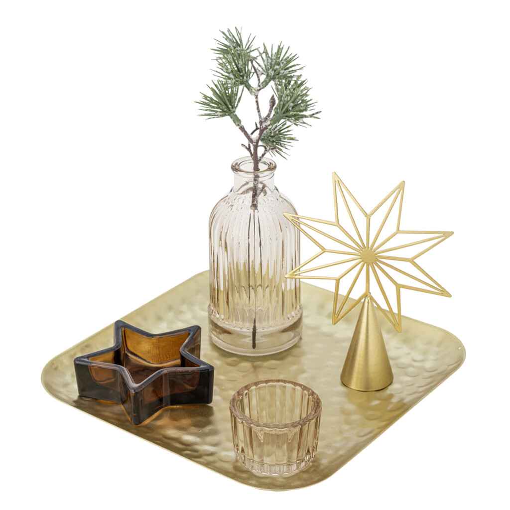 Sanga Tablett mit Teelichthaltern, Weihnachten, quadratisch