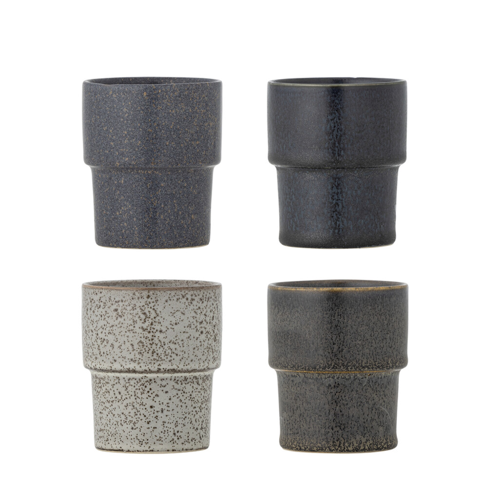 Stapelbarer Steingut Becher Ewan 4er-Set