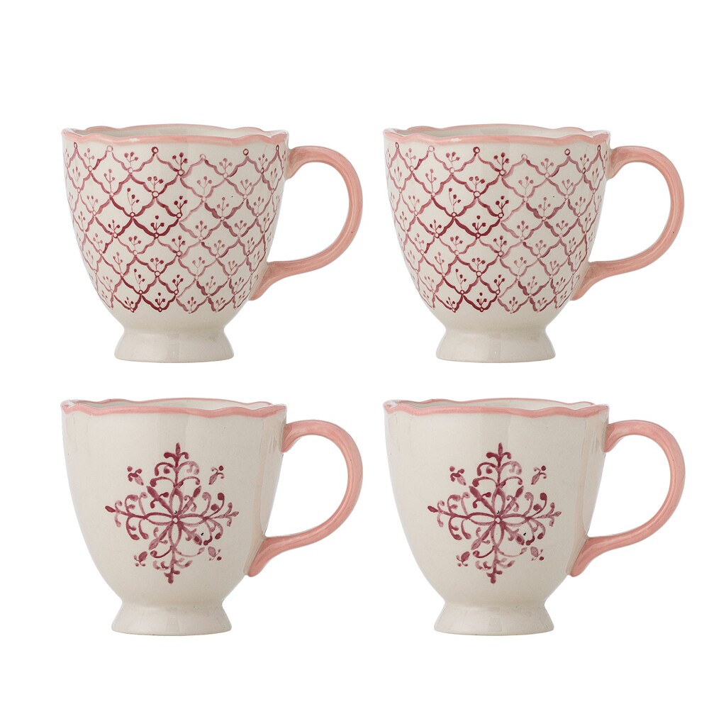 Bloomingville Steingut-Becher Wonderland Rose 4er-Set online kaufen bei SKANDEKO