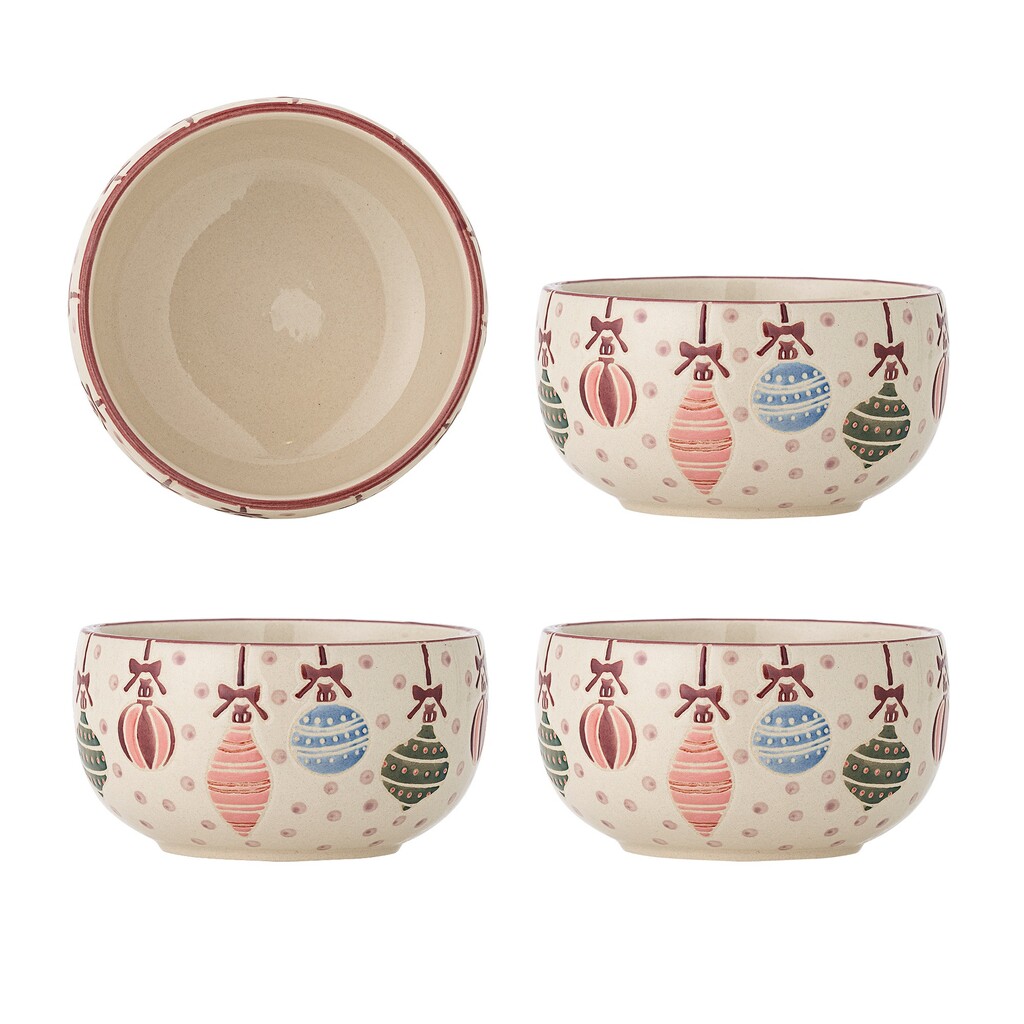 Bloomingville Steingut-Schale Ornamentia Weihnachten 4er-Set 535 ml online kaufen bei SKANDEKO