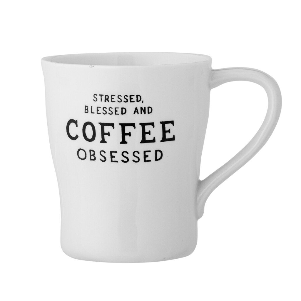 Tasse Wendy mit Schrift, Steingut