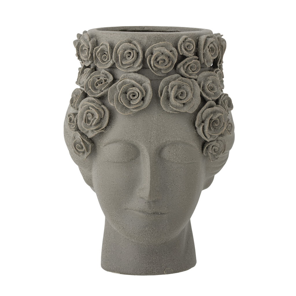 Bloomingville Vase Akira Grau, Steingut online kaufen bei SKANDEKO