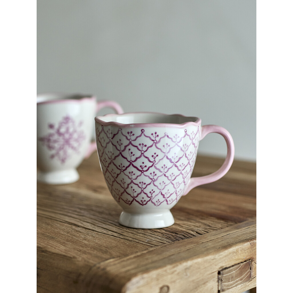 Bloomingville Steingut-Becher Wonderland Rose 4er-Set