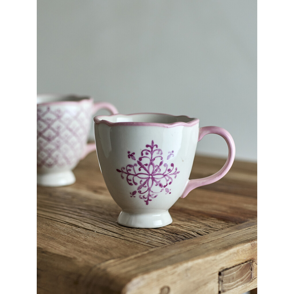 Bloomingville Steingut-Becher Wonderland Rose 4er-Set