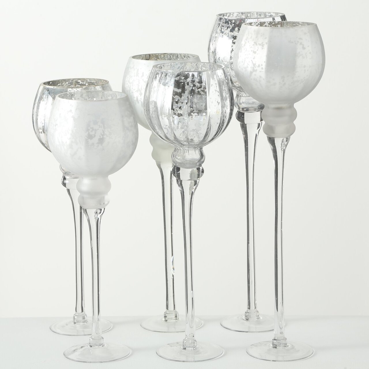 3er Set Windlicht Manou silber