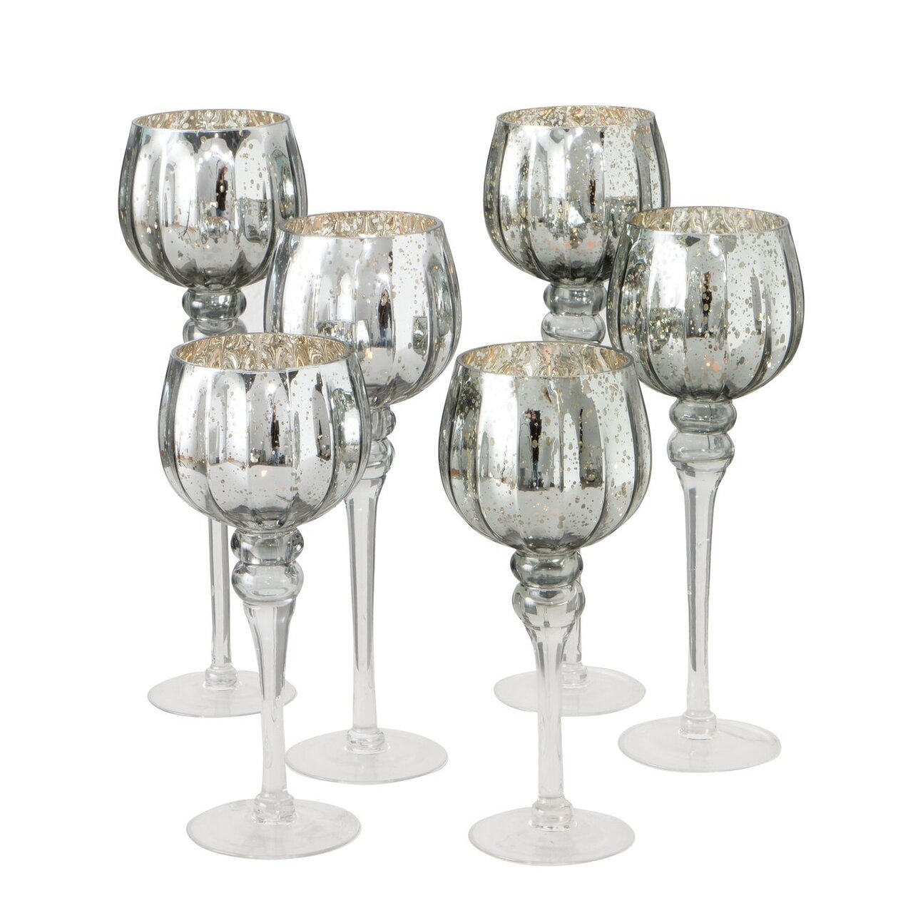 3er Set Windlicht Manou silber