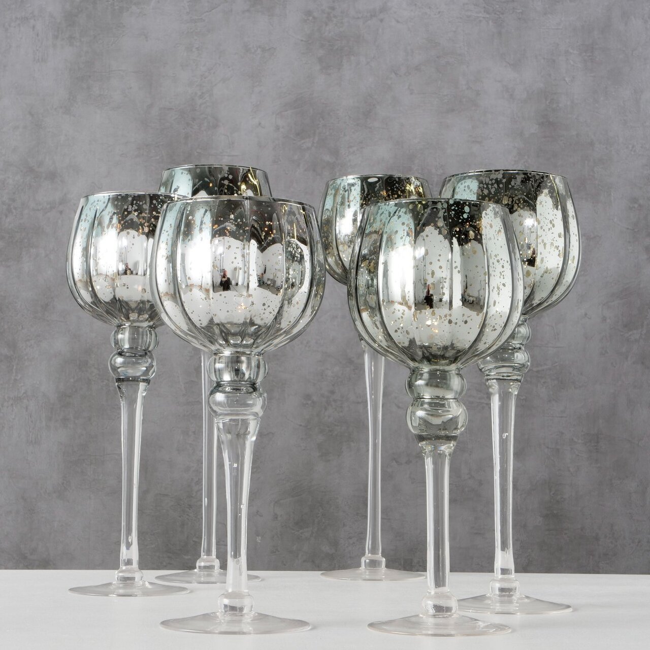 3er Set Windlicht Manou silber