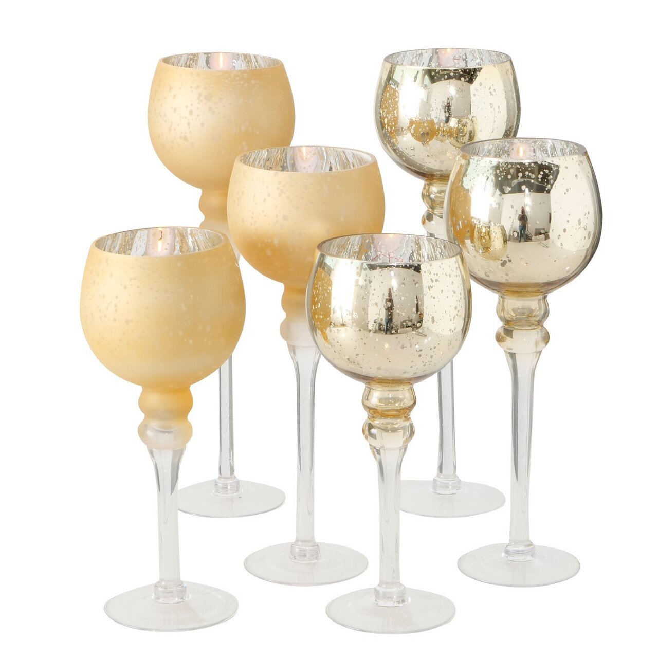 3er Set Windlicht Manou silber