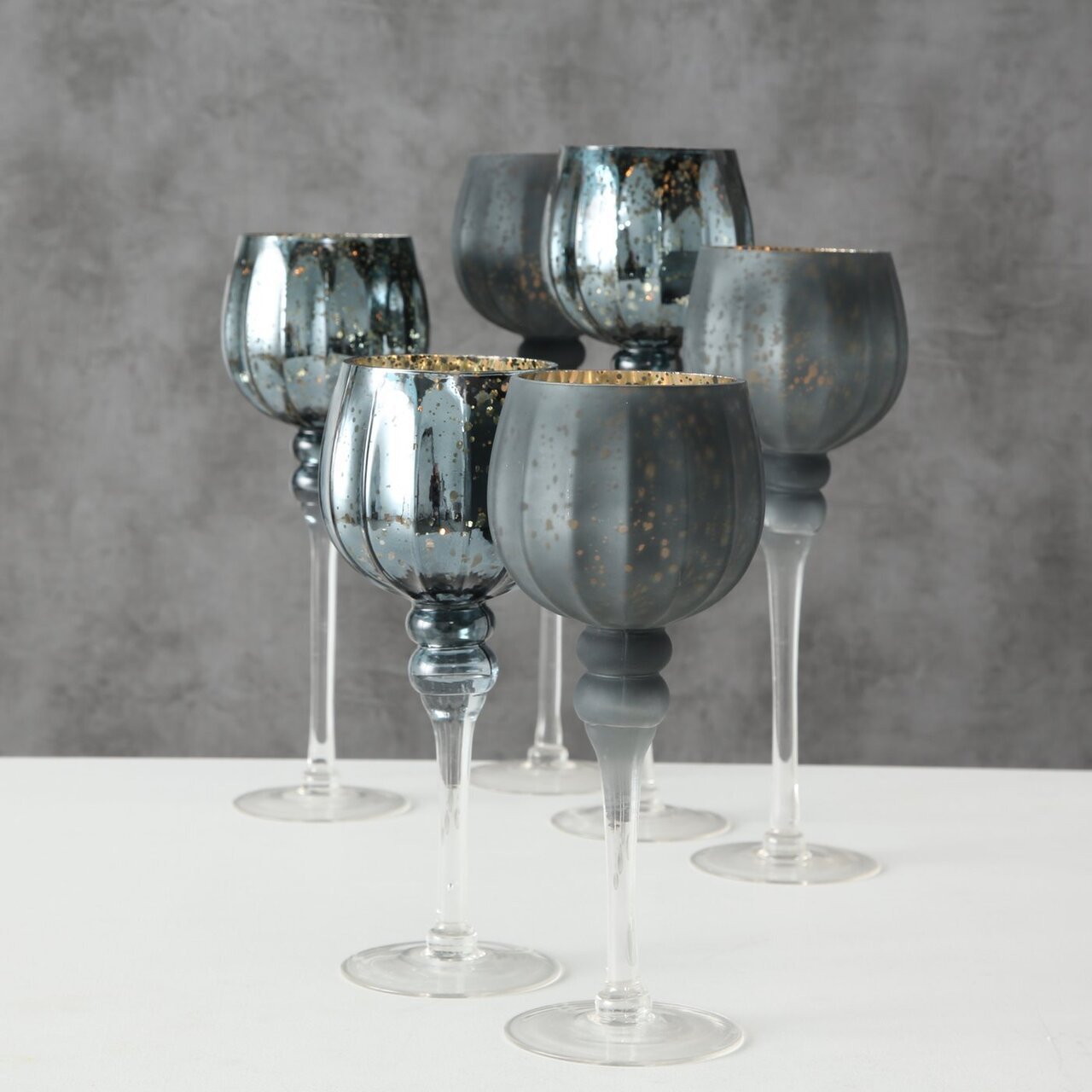 3er Set Windlicht Manou silber