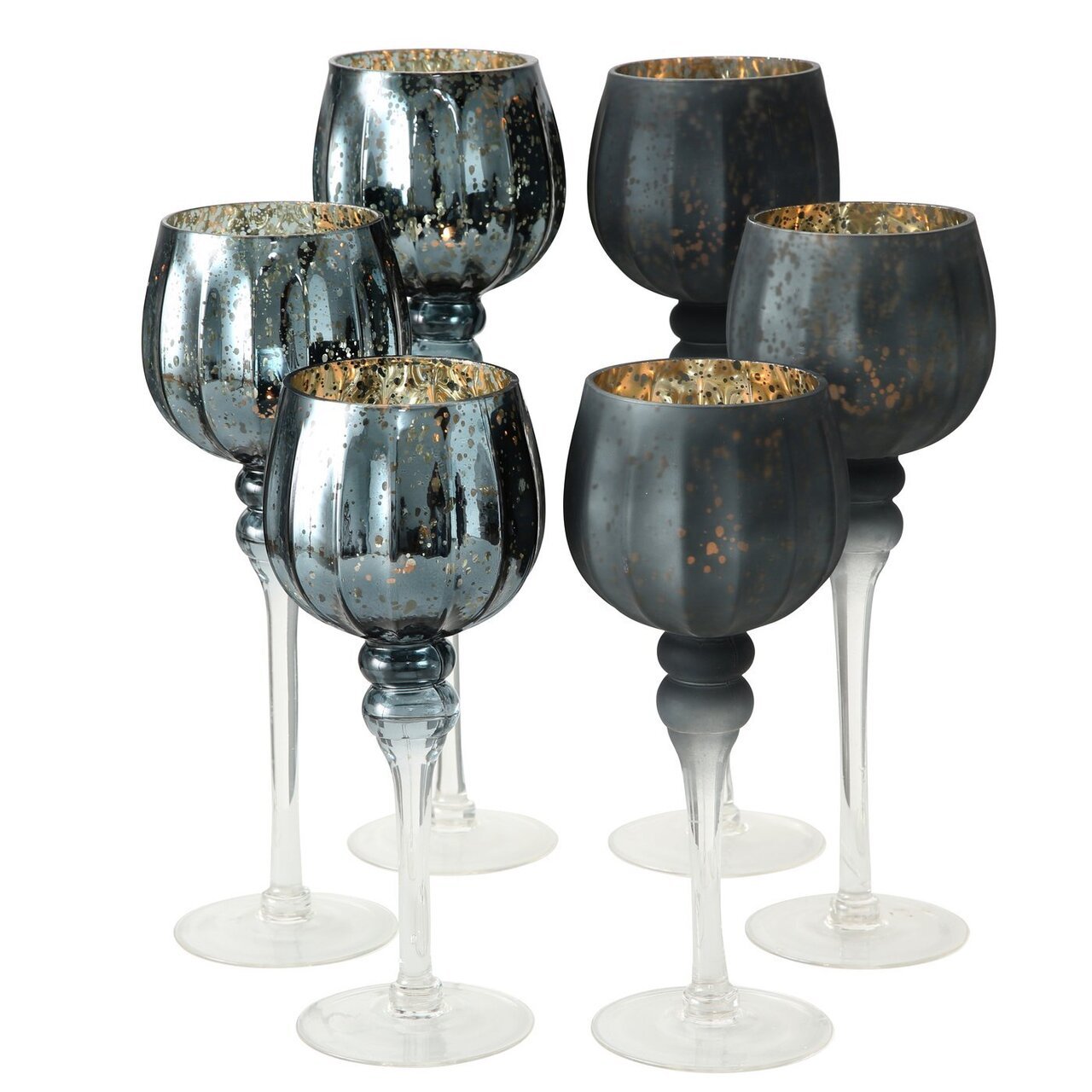 3er Set Windlicht Manou silber