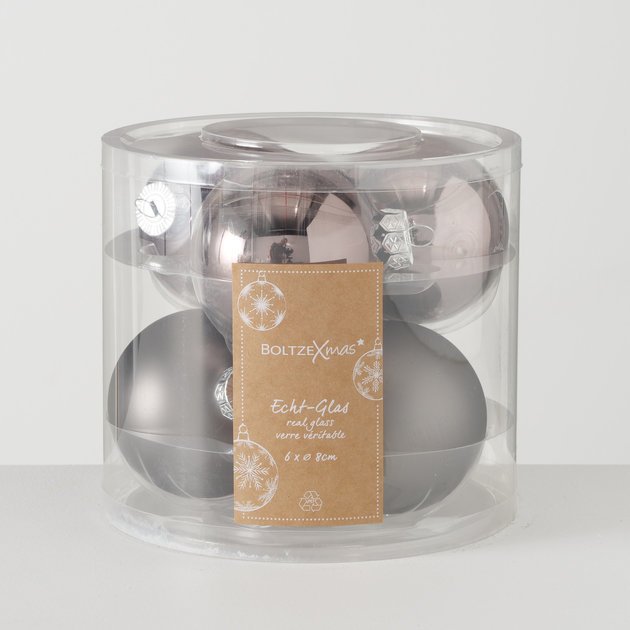 Weihnachtskugeln Ø 8 cm, 6 tlg