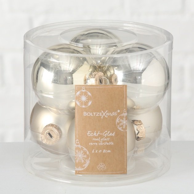 Weihnachtskugeln Ø 8 cm, 6 tlg