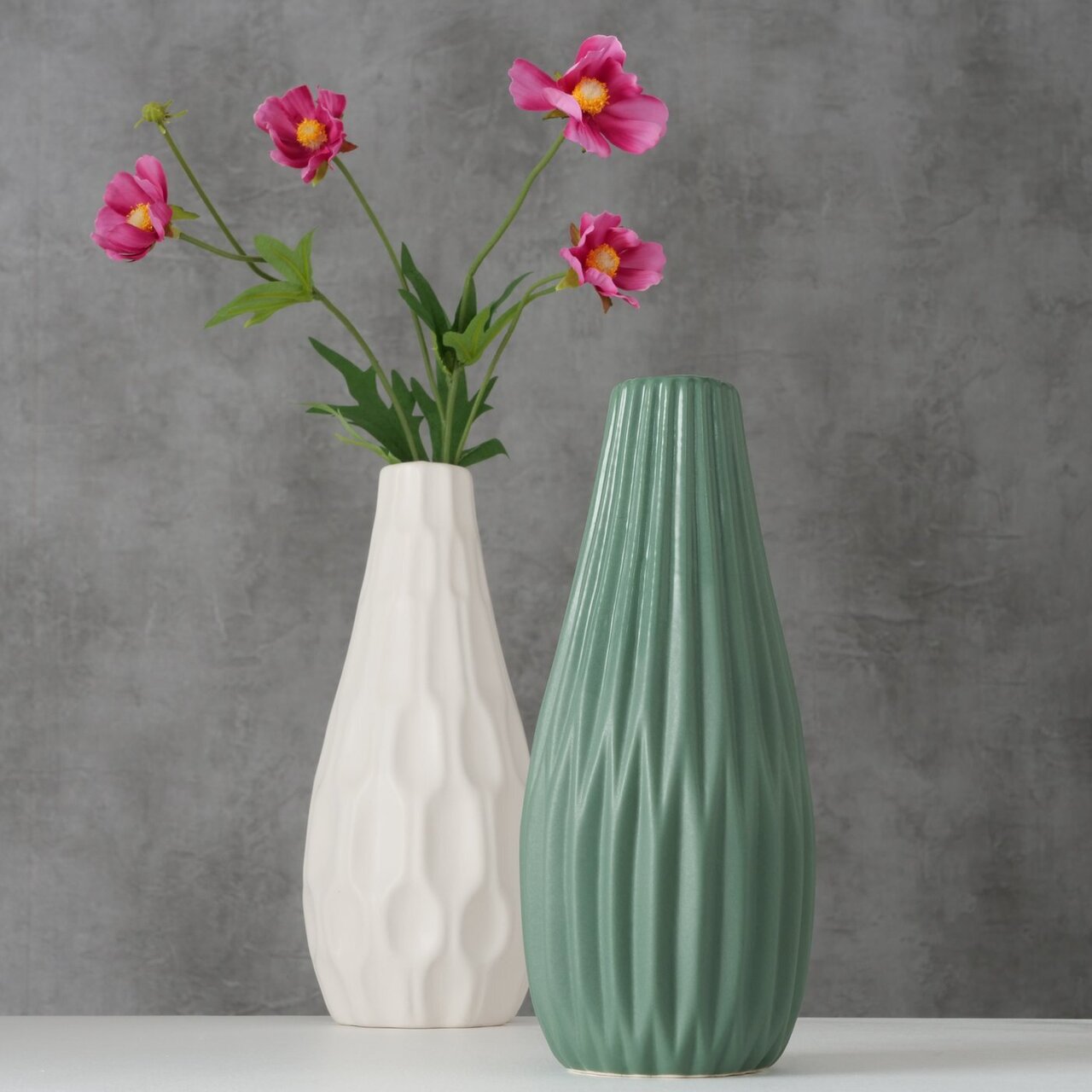 Hohe Vase Lenja 2er grün