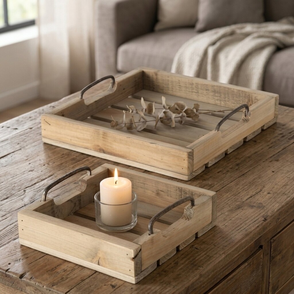 Boltze Holz-Tablett Ronja 2er-Set online kaufen bei SKANDEKO (Ansicht 2)