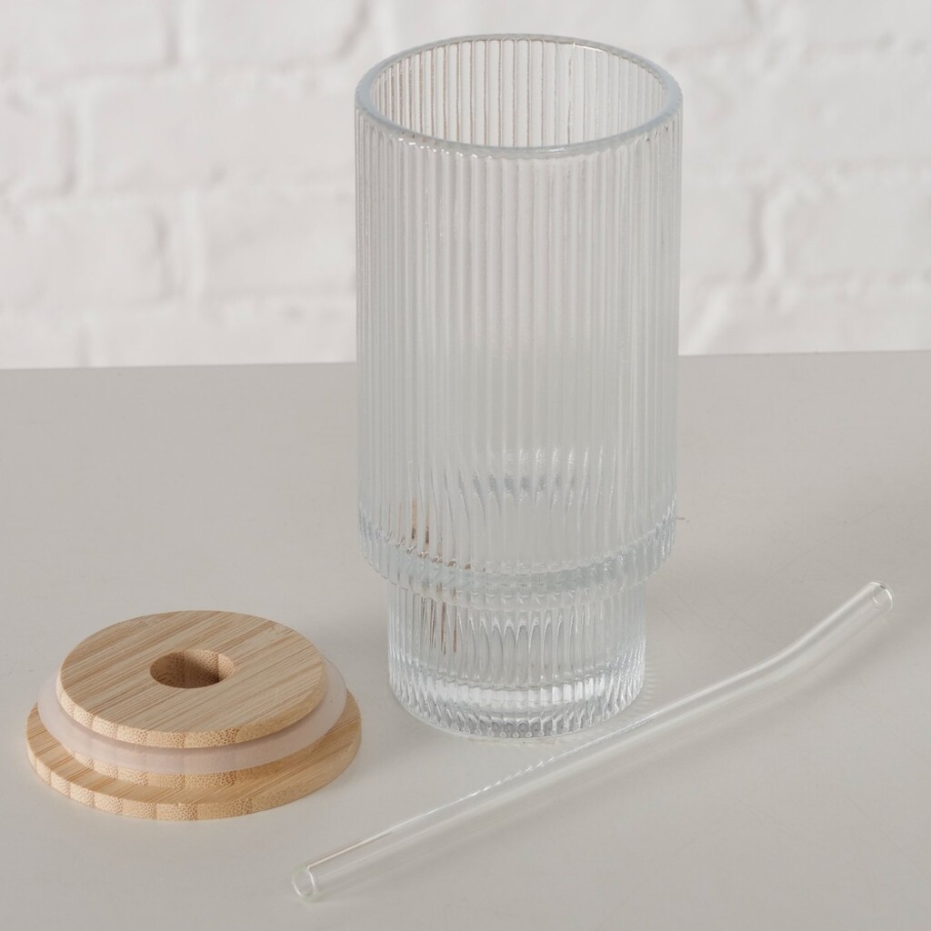 Partybecher Balona, Trinkgläser mit Strohhalm 2er Set