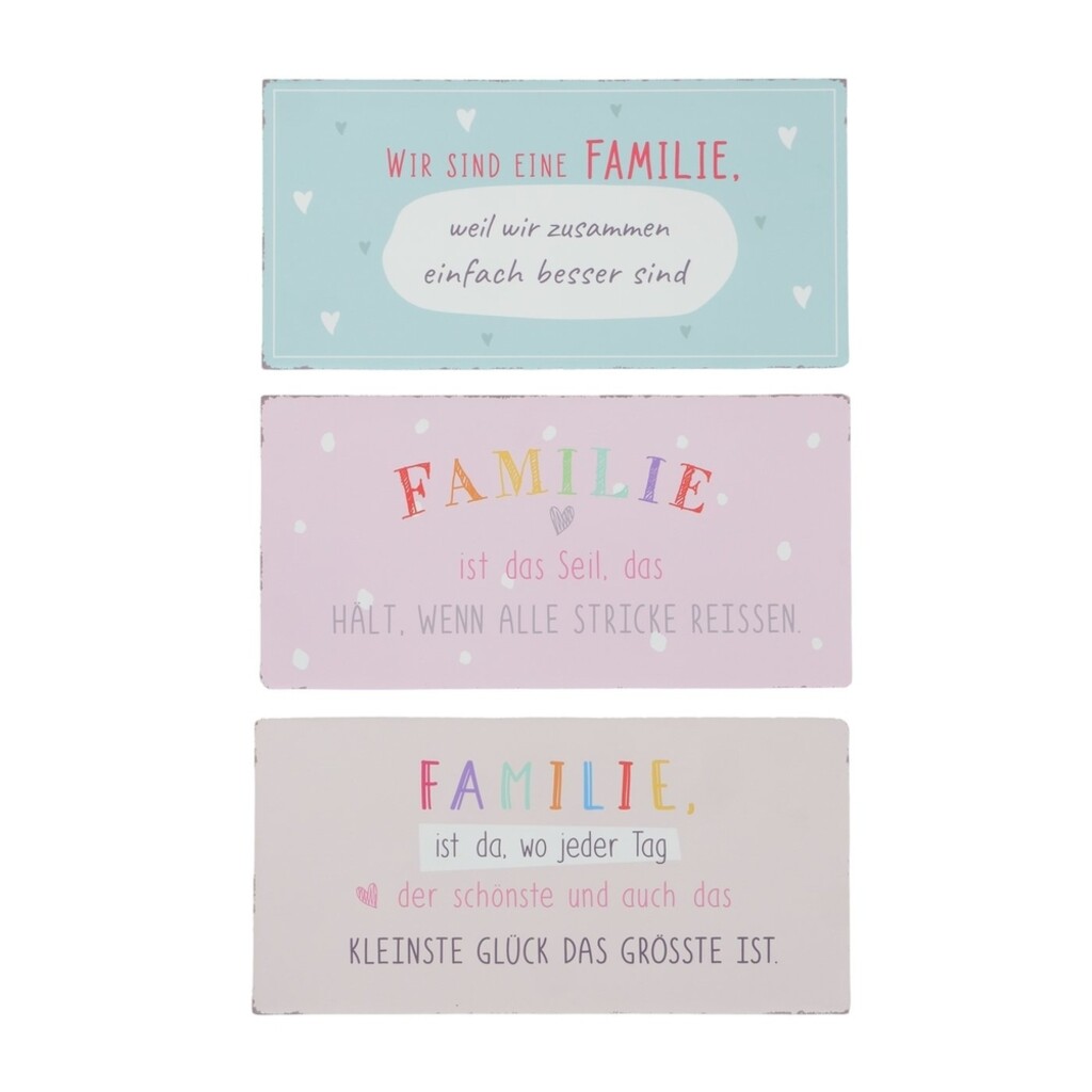 Boltze Schild Familie, 3er Set online kaufen bei SKANDEKO