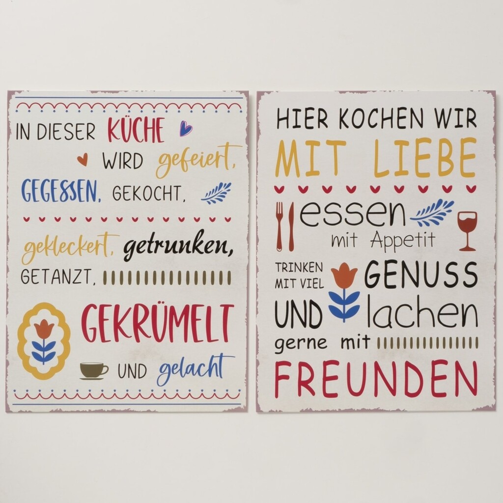 Schild Kochen mit Liebe 2er