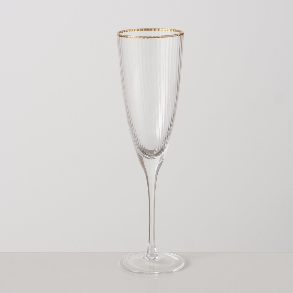 Sektglas Sofia lang mit Goldrand