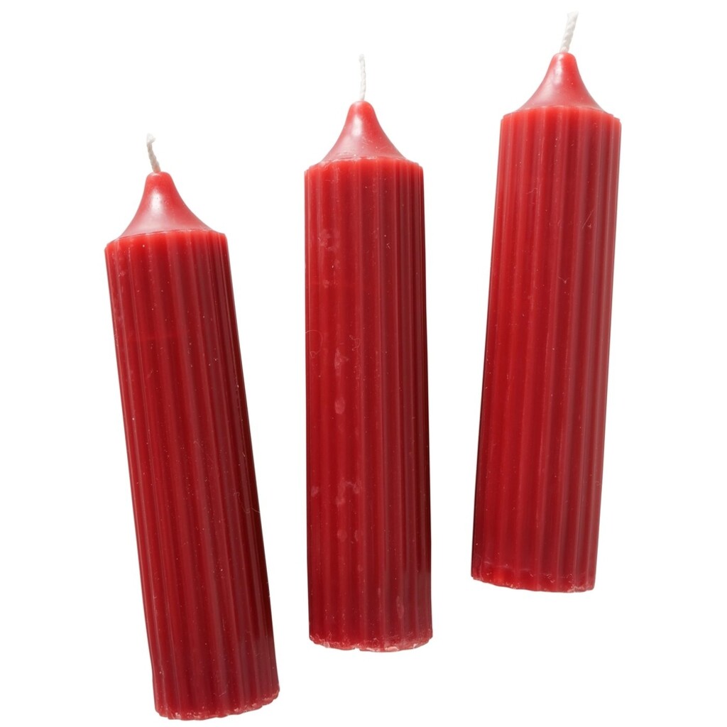 Dicke Stabkerzen Riffly Ø 3,5 cm, 3er Set