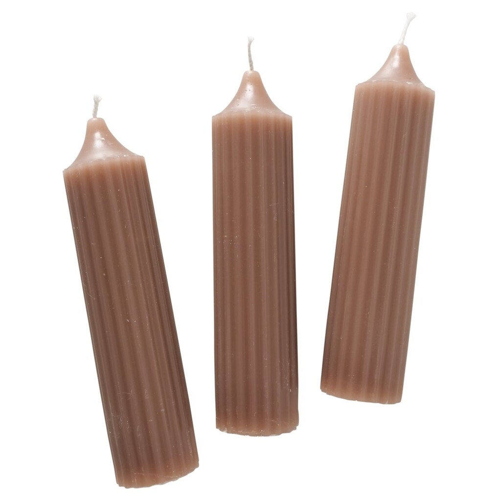 Dicke Stabkerzen Riffly Ø 3,5 cm, 3er Set