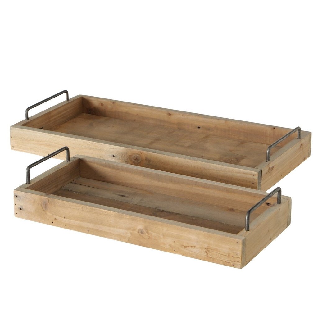Boltze Tablett-Set Medina aus Holz und Metall 2-teilig online kaufen bei SKANDEKO