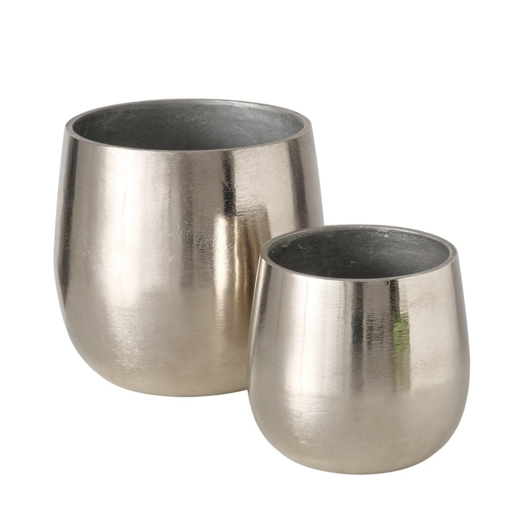 Boltze Übertopf 2er-Set Flaire, silber Aluminium online kaufen bei SKANDEKO