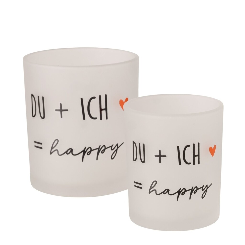 Boltze Windlicht Heartful aus Glas schwarz weiß 2er Set online kaufen bei SKANDEKO