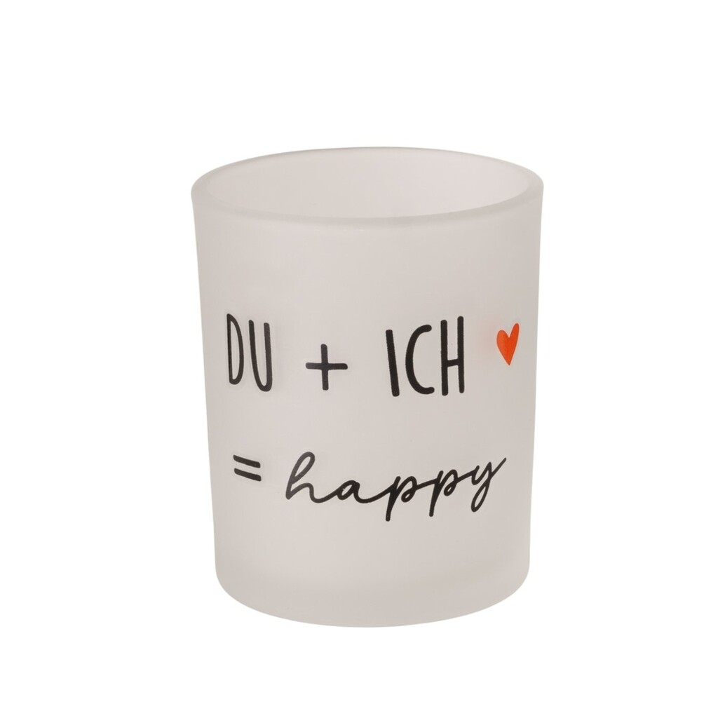 Windlicht Heartful aus Glas schwarz weiß 2er Set
