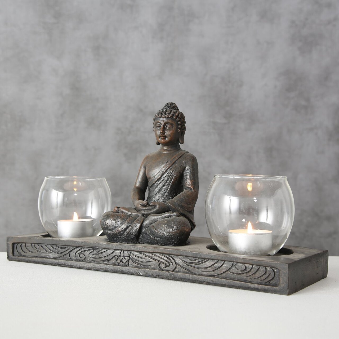 Windlicht Tablett Buddha