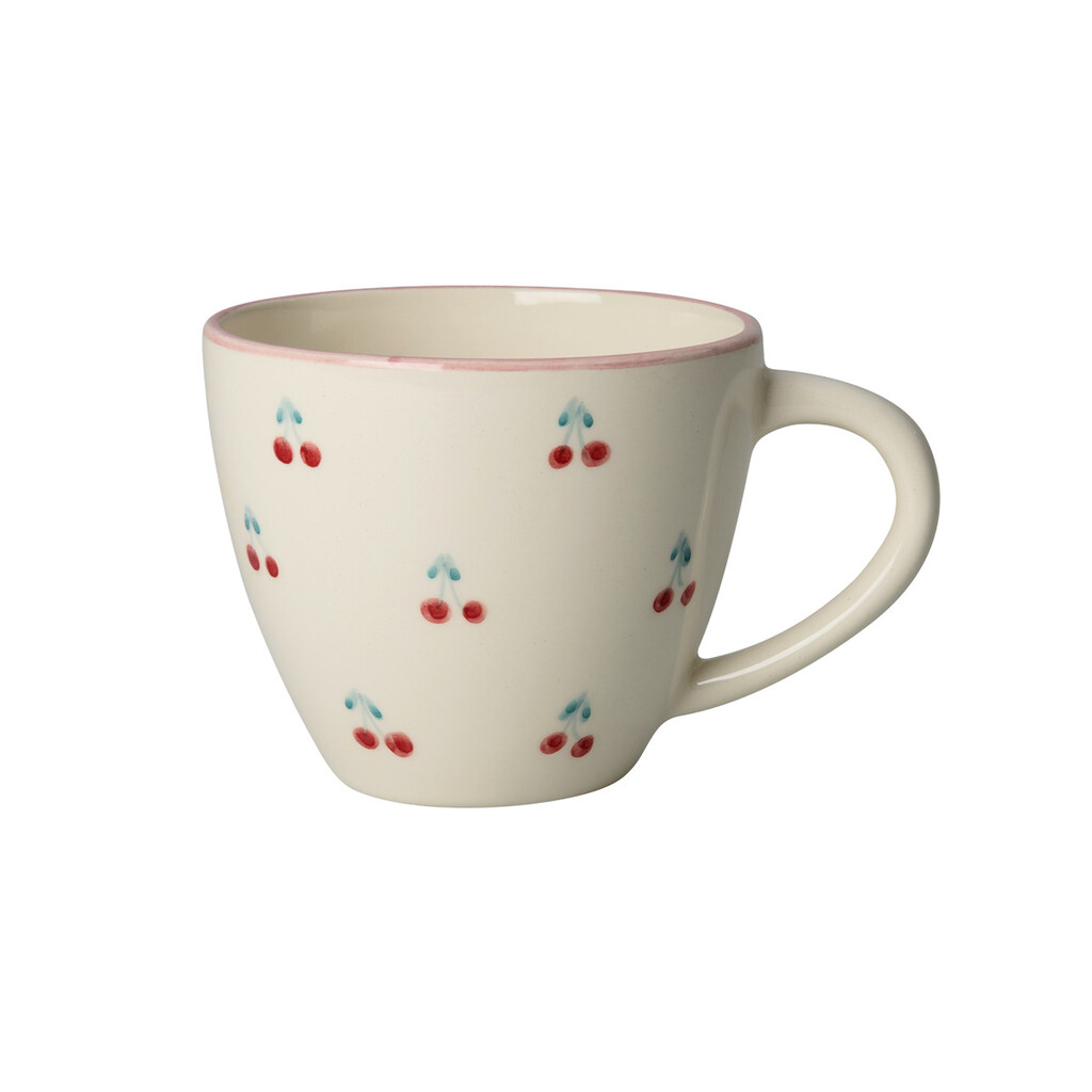 RICE Keramik Jumbo Tasse mit handgemalten Kirschen online kaufen bei SKANDEKO