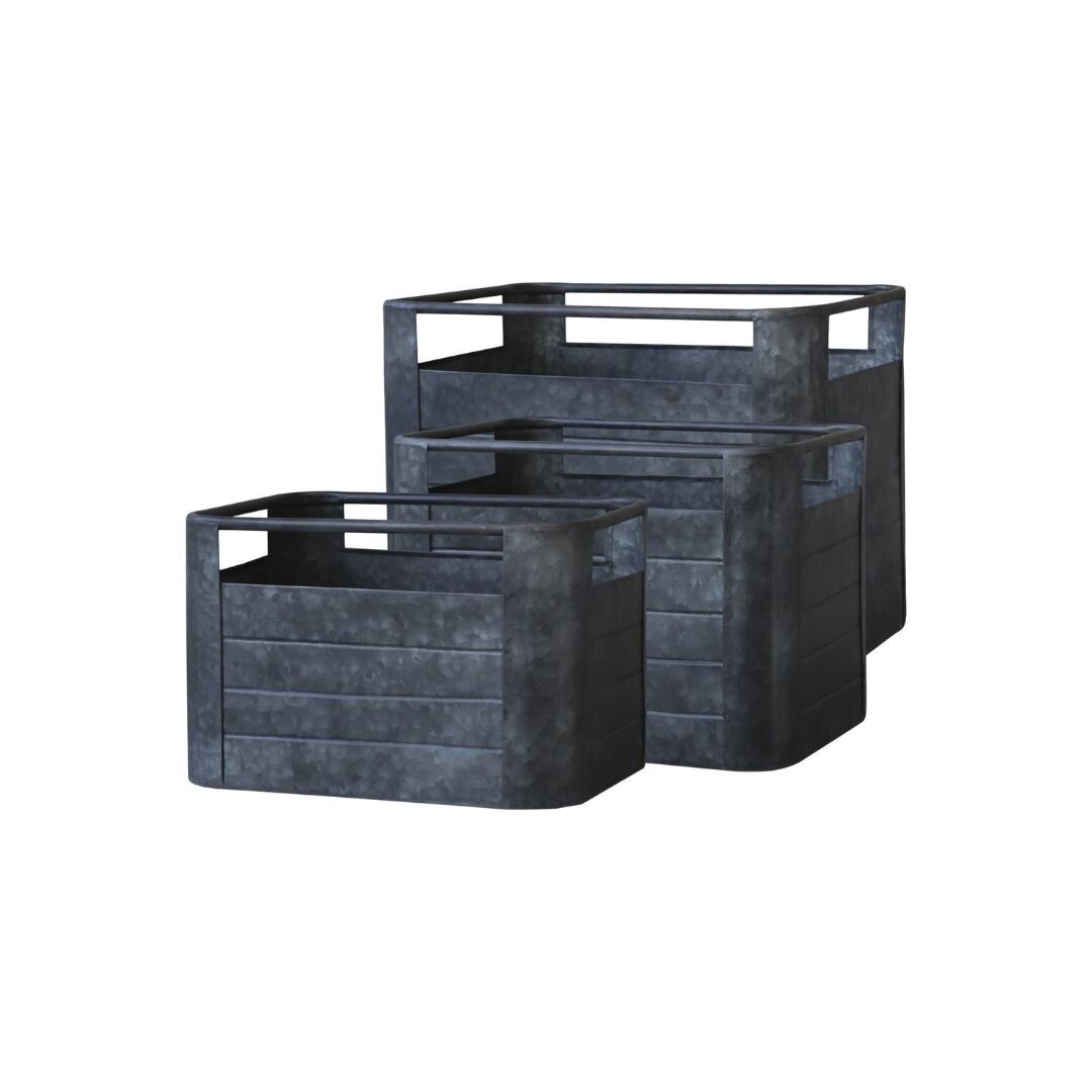Chic Antique 3er Set Eisenkiste mit Handgriff online kaufen bei SKANDEKO