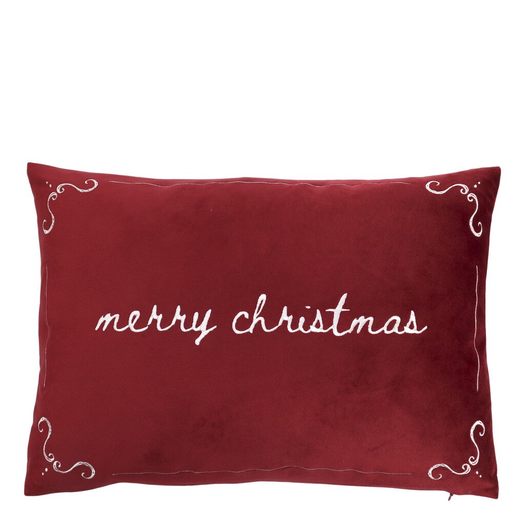 Chic Antique Aix Kissenbezug Merry Christmas Kirschrot online kaufen bei SKANDEKO