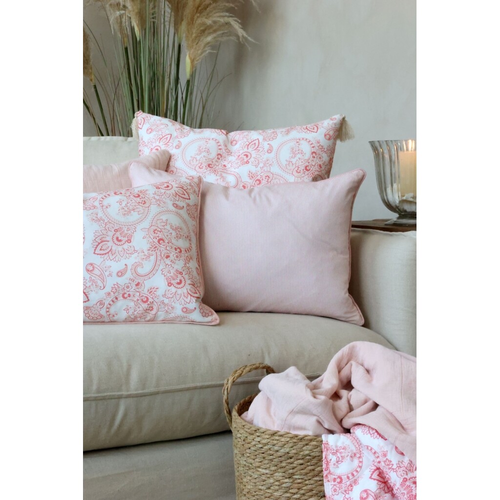 Chic Antique Kissenbezug Aix Paisley Rosa Weiß 35x50 cm