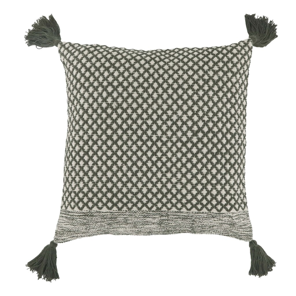 Chic Antique Aix Kissenbezug mit Quasten Karriert online kaufen bei SKANDEKO