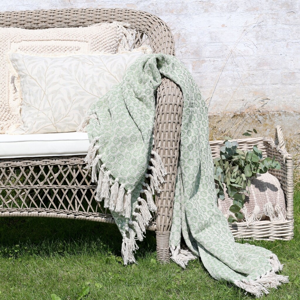 Chic Antique Aix Plaid Decke Grün 150 x 130 cm online kaufen bei SKANDEKO (Ansicht 2)