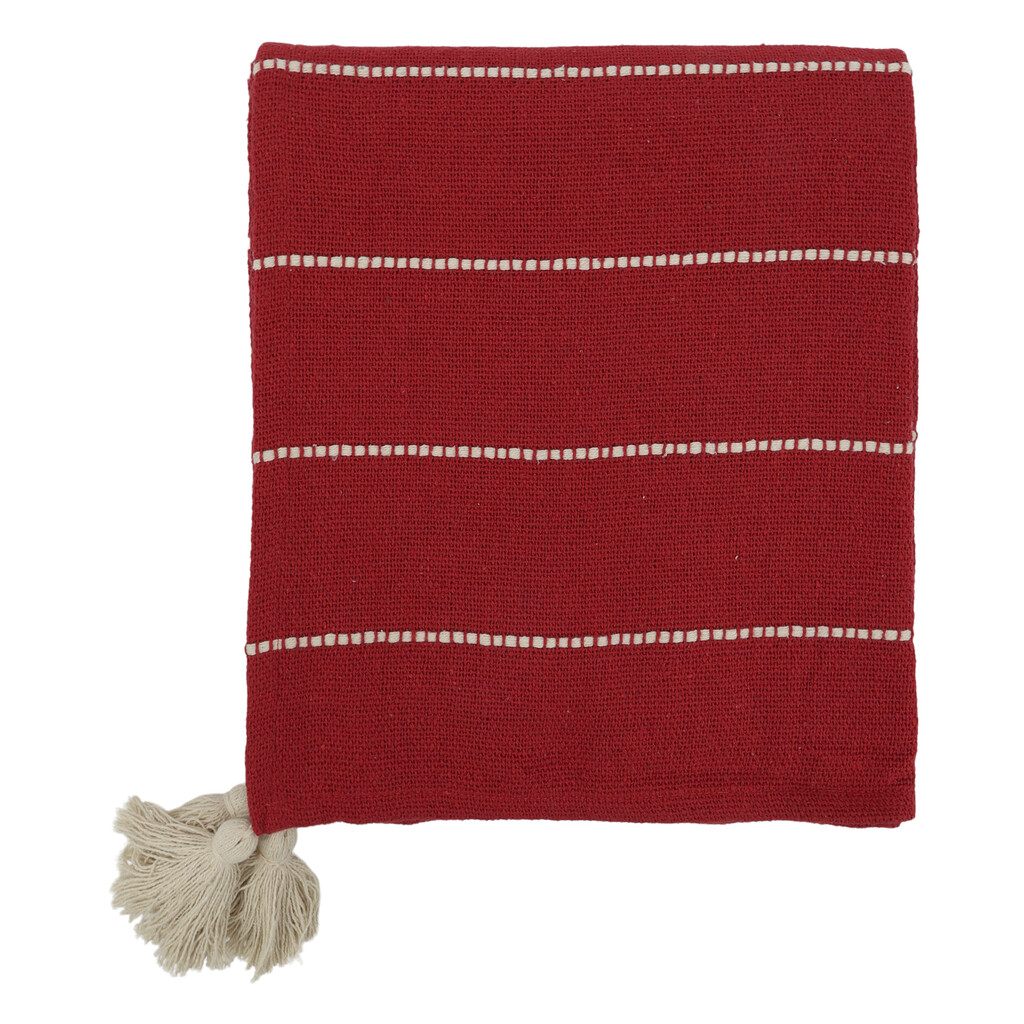 Chic Antique Aix Plaid Decke aus Baumwoll-Garnüberschuss, Weihnachtlich online kaufen bei SKANDEKO