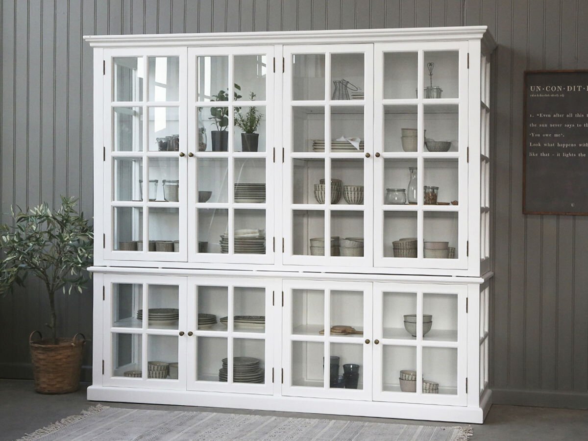 Chic Antique antiker Vitrinenschrank Marseille 8 Türen