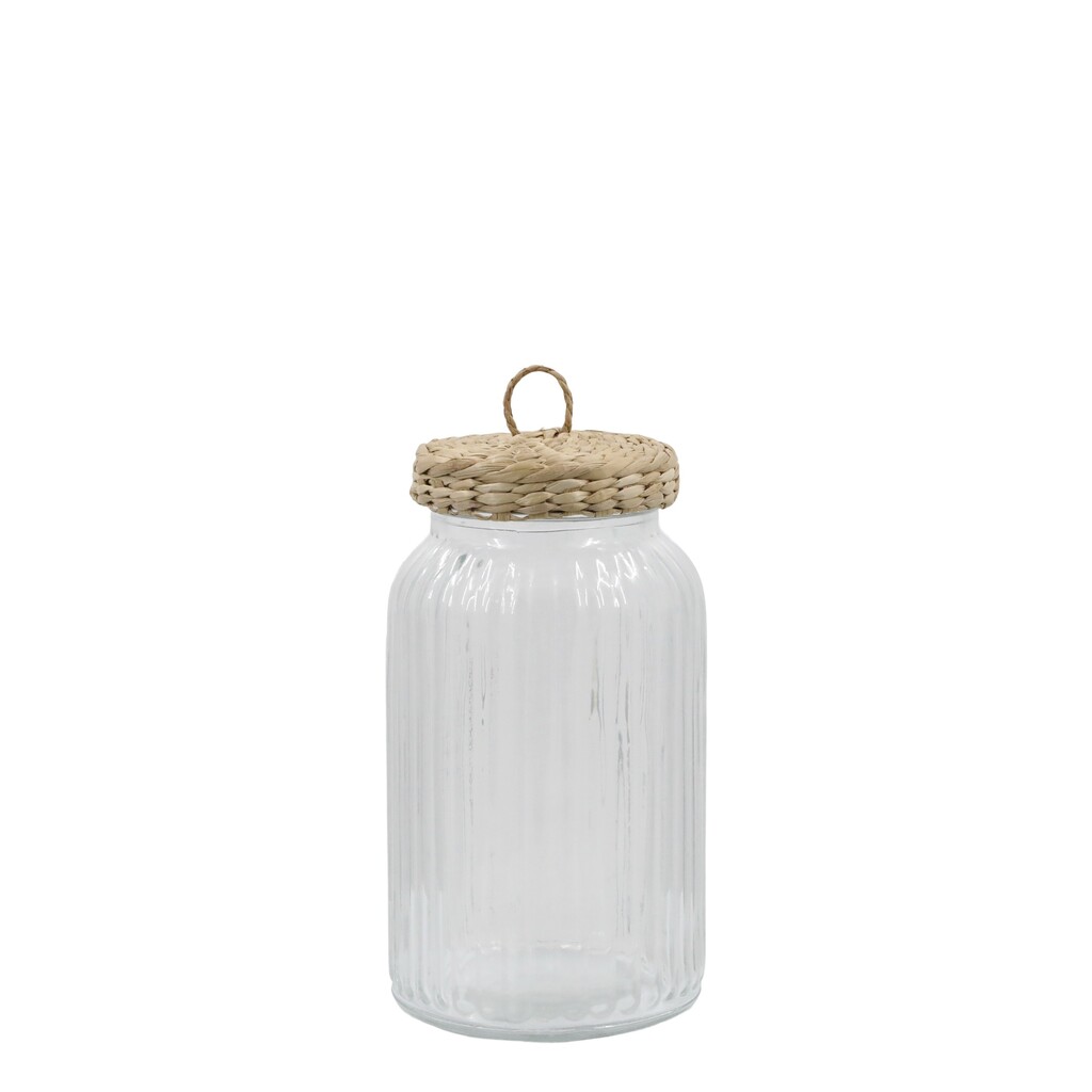 Chic Antique Aufbewahrungsglas mit geflochtenem Deckel online kaufen bei SKANDEKO