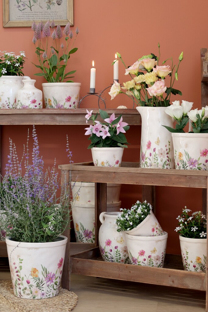 Chic Antique Avignon Blumentopf mit Blumenmotiv online kaufen bei SKANDEKO (Ansicht 2)