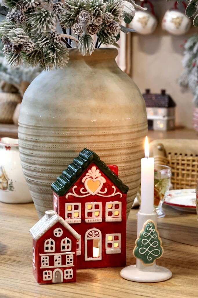 Chic Antique Teelichthaus Chamonix Weihnachten Kirschrot online kaufen bei SKANDEKO (Ansicht 2)
