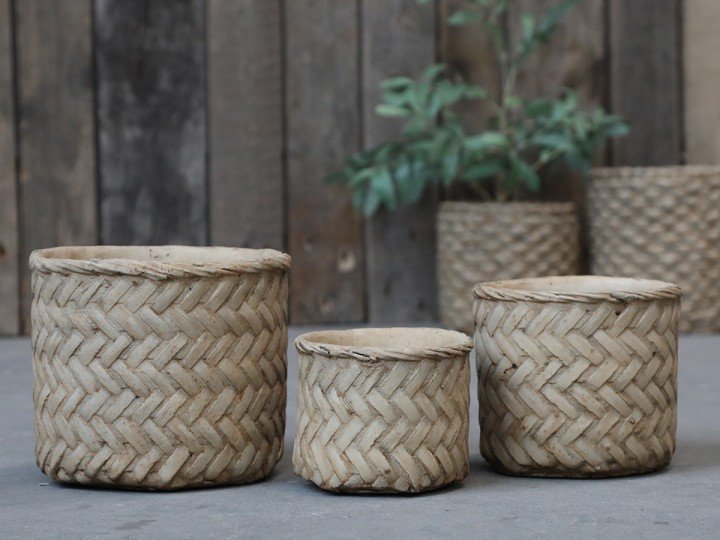 Chic Antique Corte Übertopf mit großem Flechtmuster online kaufen bei SKANDEKO (Ansicht 2)