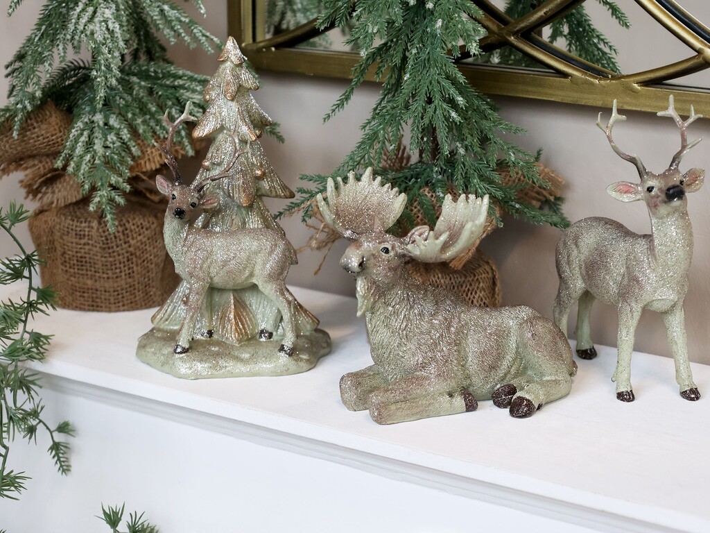 Chic Antique Deko Elch Aufsteller mit Glitzer online kaufen bei SKANDEKO (Ansicht 2)